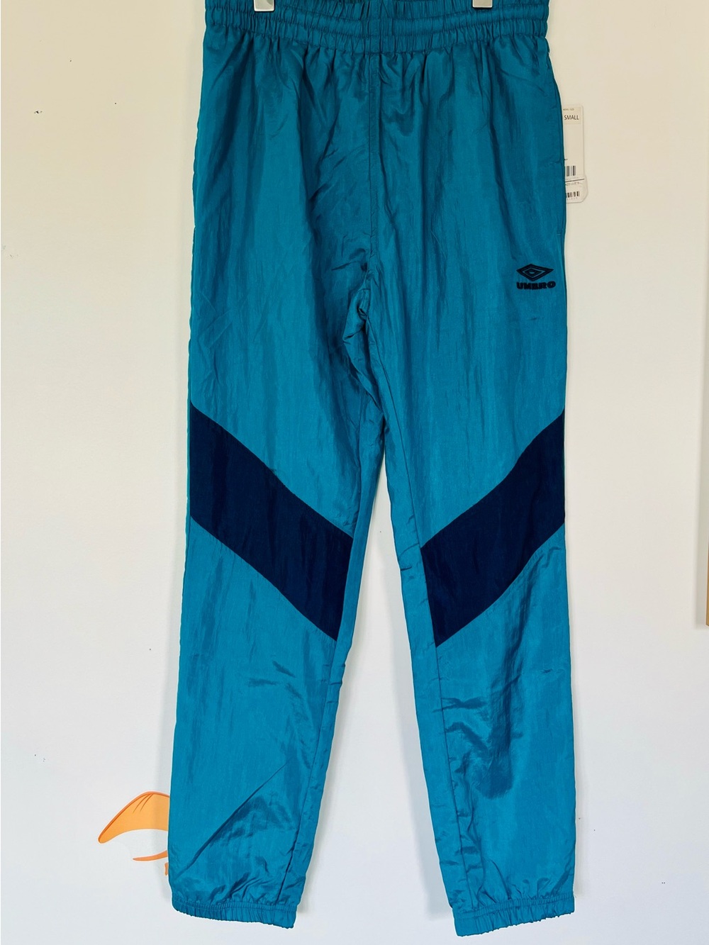 Umbro Teal Track Pants with Navy Chevrons NWT
